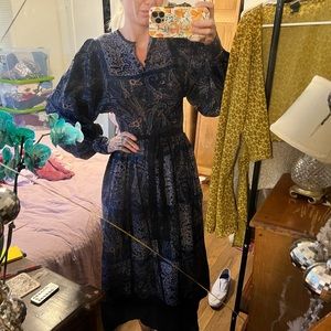 ORIGIN—ALL WOOL vintage 70s boho prairie dress